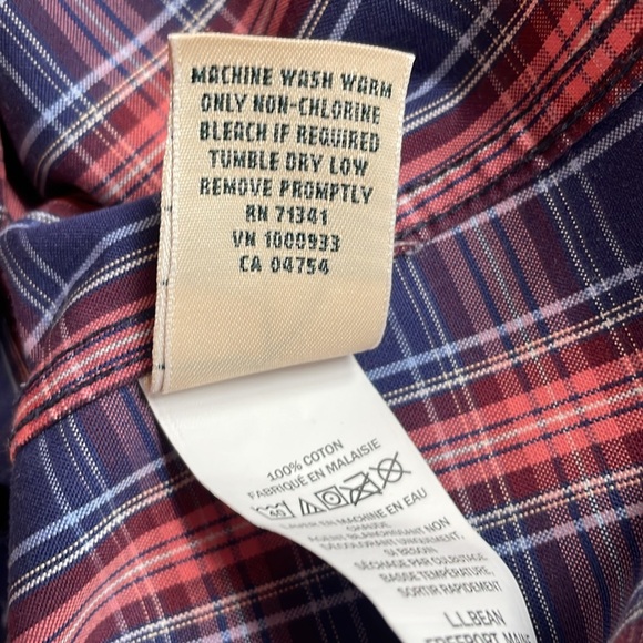 L.L.Bean Ladies Wrinkle Free button up blouse. Cotton. S/Pet. Nice! - Picture 8 of 8
